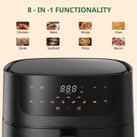 8.5 QT Air Fryer - Large Capacity For Family Gatherings, 8-in-1 Multifunctional Cooker With Touchscreen Control, Easy To Clean & Ideal For Beginners,