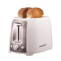 Brentwood 2 Slice Cool Touch Toaster ; White and Stainless Steel