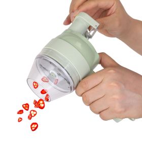 4 in 1 Handheld Electric Vegetable Cutter Mini Food Fruit Chopper Grinder Slicer Dicer Garlic Meat Ginger Mud Masher Rechargeable Food Processor