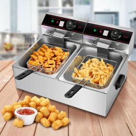 3400W Dual Tank Electric Countertop Deep Fryer