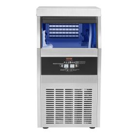 VEVOR 110V Commercial Ice Maker Machine 90-100LBS/24H with 24LBS Bin, Stainless Steel Automatic Operation Under Counter Ice Machine for Home Bar