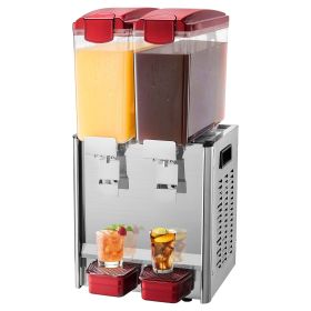 VEVOR Commercial Beverage Dispenser 10L x 2 Tanks Cold Juice Ice Drink Dispenser