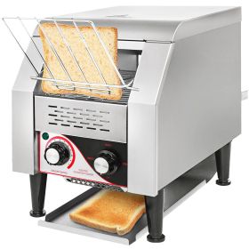 VEVOR Commercial Conveyor Toaster, 150 Slices / Hour, 1340W Stainless Steel Heavy Duty Industrial Toasters w/ 7 Speed Options