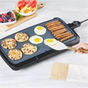 20" Family-Sized Cast Iron Electric Griddle Black