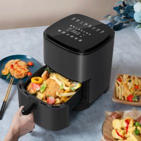 Air Fryer Oven 4 Qt, Space-saving & Low-noise, Nonstick and Dishwasher Safe Basket, 8 In-App Recipes, Gray