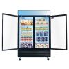 ORIKOOL Glass Door Merchandiser Freezer 44.7 Cu.ft Swing Door Commercial Reach-In Display Freezers with LED Top Panel Upright Freeze Storage