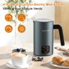 Frother for Coffee, Milk Frother, 4 IN 1 Automatic Hot and Cold Foam Maker, BIZEWO Stainless Steel Milk Steamer for Latte, Cappuccinos, Macchiato