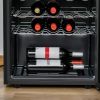 18 Bottle Wine Cooler, Mini Beverage Fridge, Freestanding Wine Cellar with Digital Temperature Control, 3 Removable Shelves, Glass Door