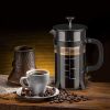 French Press Coffee Maker - 4 Level Filtration System - 304 Grade Stainless Steel - Heat Resistant Borosilicate Glass, 34 Oz, 8 Cup, Black