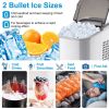 Electric Countertop Ice Maker with Ice Scoop Basket Self-cleaning Max 33LBS/24Hrs Ice Making Machine Bullet Ice Machine for Home Kitchen Office Party