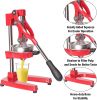 Citrus Pomegranate Juicer Labor-saving Manual Fruit Juicer Press Fruit Squeezer with Stable Non-slip Base, Red