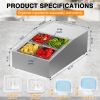 26" Condiment Countertop Refrigerated Salad Prep Station with Stainless Steel Cover