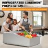 26" Condiment Countertop Refrigerated Salad Prep Station with Stainless Steel Cover