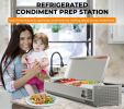 55" Condiment Countertop Refrigerated Salad Prep Station w/Stainless Steel Cover