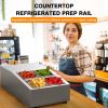 26" Condiment Countertop Refrigerated Salad Prep Station with Stainless Steel Cover