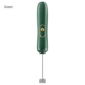 Handheld Electric Milk Frother and Egg Beater (Color: green)