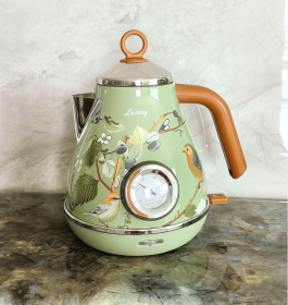 PS3013T   flower painted electric kettle 1.7L retro instrument type dial thermometer water heater 1850W electric kettle fast boiling without BPA (PS3013Ta: PS3013Ta)