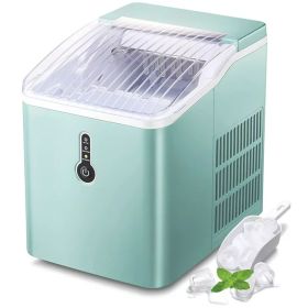 Countertop Ice Maker Machine;  Portable Compact Ice Cube Maker with Ice Scoop & Basket;  26Lbs/24H Ice Machine for Home/Kitchen/Office/Bar;  Black;  G (Color: green)