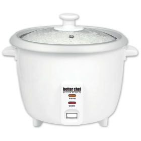 Better Chef 8-Cup - 16-Cup Cooked - Rice Cooker with Measuring Cup and Paddle (Color: White)