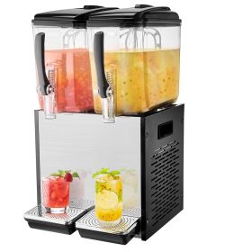 VEVOR Commercial Beverage Dispenser 12L x 2 Tanks Cold Juice Ice Drink Dispenser (Default: Default)