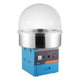 VEVOR Electric Cotton Candy Machine, 1000W Candy Floss Maker, Commercial Cotton Candy Machine with Cover, Stainless Steel Bowl, Sugar Scoop, Drawer (With Vehicle or Not: No, Color: Blue)