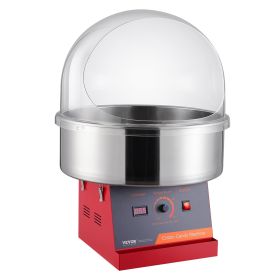 VEVOR Electric Cotton Candy Machine, 1000W Candy Floss Maker, Commercial Cotton Candy Machine with Cover, Stainless Steel Bowl, and Sugar Scoop (With Vehicle or Not: No, Color: Red)